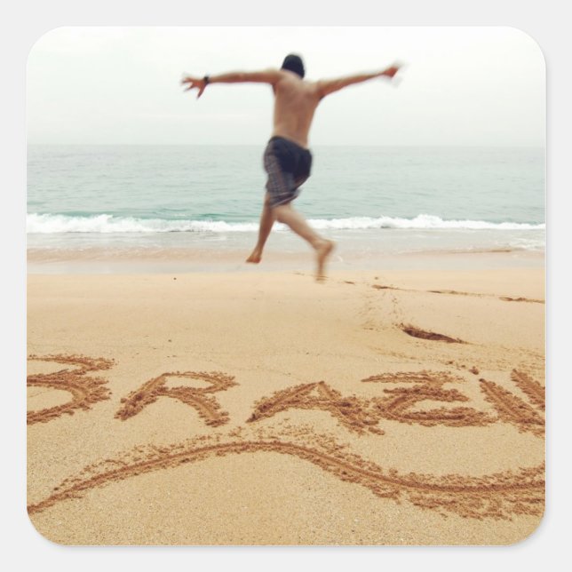 BRAZIL. Barechest man wearing a swimming suit Square Sticker (Front)