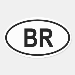 Brazil "BR" Oval Sticker