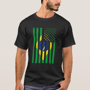 Brazil Brasil Soccer USA America Flag Jersey Men W T-Shirt