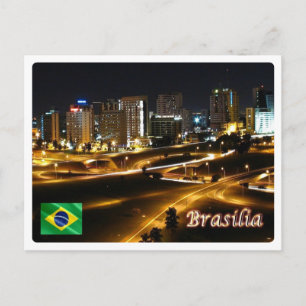 Brazil - Brasilia by Night - Postcard