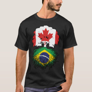 Brazil Brazilian Canadian Canada Tree Roots Flag T-Shirt