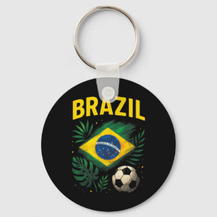 Brazil Brazilian Flag Brasil Soccer Footbyll  Keychain