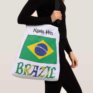 Brazil Brazilian Flag Personalized Name  Crossbody Bag