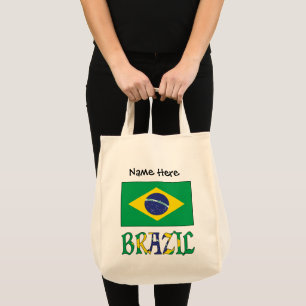 Brazil Brazilian Flag Personalized Tote Bag