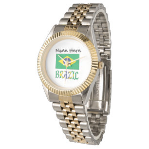 Brazil Brazilian Flag Personalized Watch