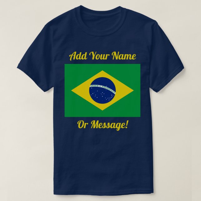 Brazil Brazilian Flag T-Shirt (Design Front)