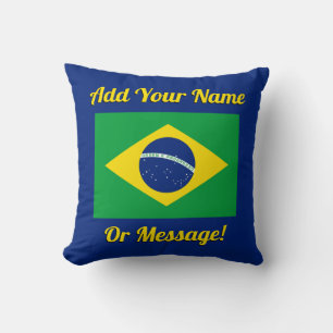 Brazil Brazilian Flag Throw Pillow