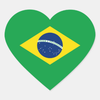 Brazil/Brazilian Heart Flag Heart Sticker