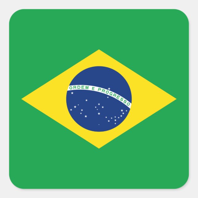 Brazil – Brazilian National Flag Square Sticker (Front)