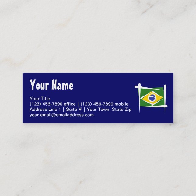 Brazil Brush Flag Mini Business Card (Front)
