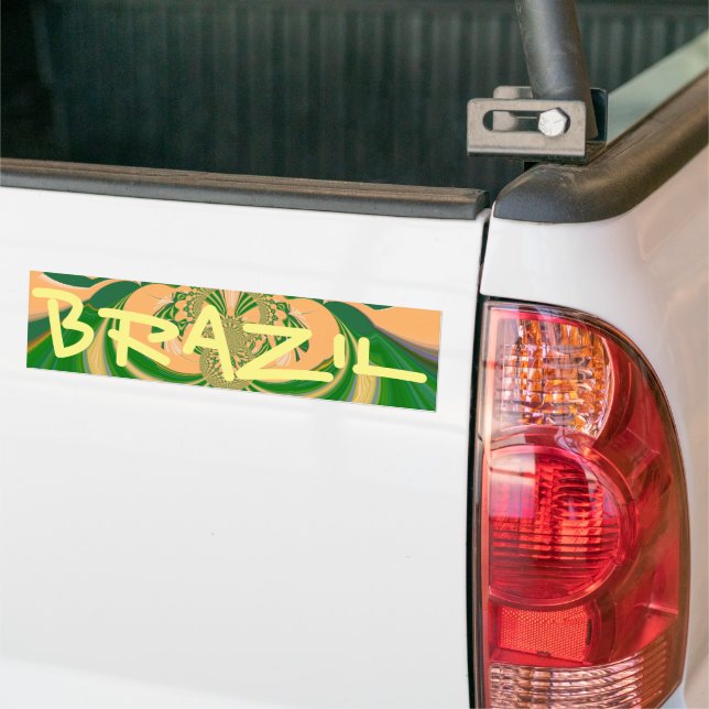 Brazil Bumper Sticker Template Car Bumper Sticker (On Truck)