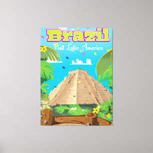 Brazil Cartoon travel poster print. Canvas Print