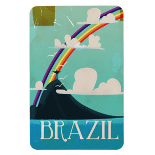 brazil christ the redeemer vintage travel poster magnet