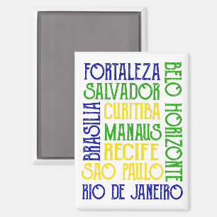 Brazil City Names Rio de Janeiro Sao Paulo  Magnet