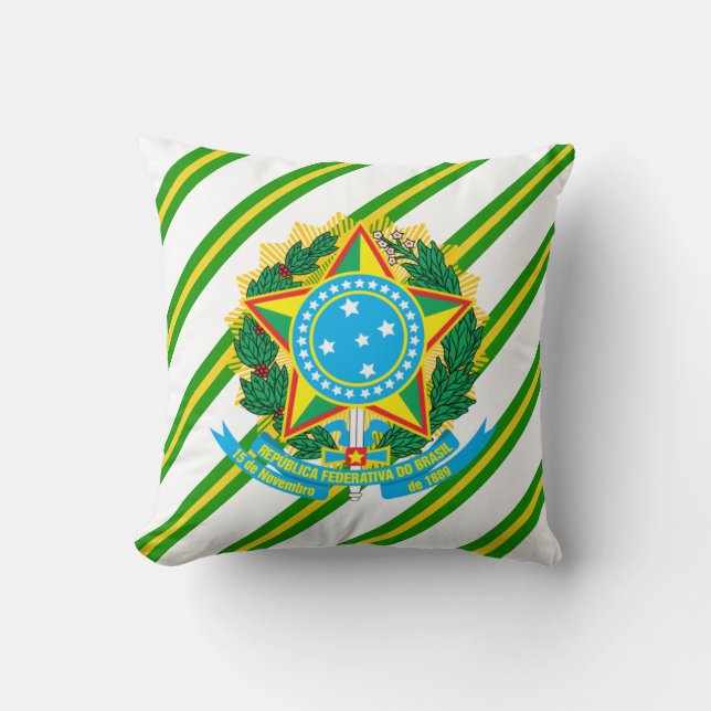 Brazil coat arms throw pillow (Front)