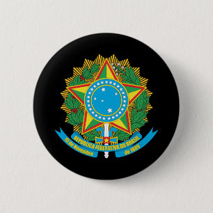 Brazil Coat Of Arms 2 Inch Round Button