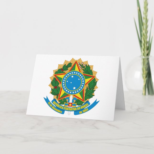 Brazil Coat of Arms Greeting Card (Front)