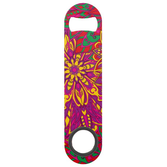 Brazil colourful mandala pattern speed bottle opener (Front)