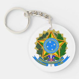 brazil country coat arms symbol emblem star flag keychain