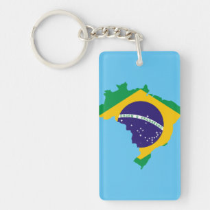 Brazil country flag keychain
