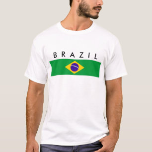 Brazil country flag nation symbol name text T-Shirt