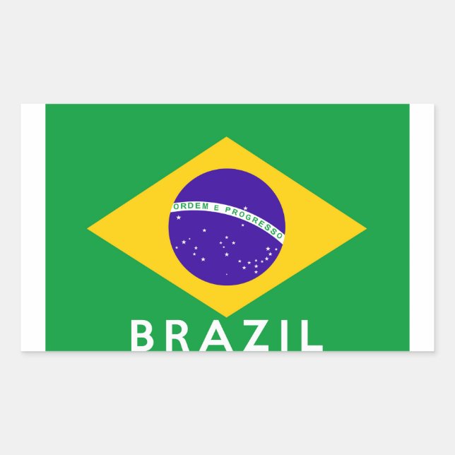 brazil country flag symbol name text sticker (Front)
