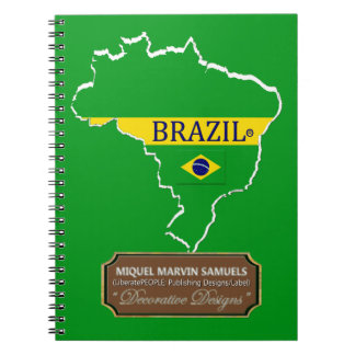 Brazil country outline Flag Colours Modern Noteboo Notebook