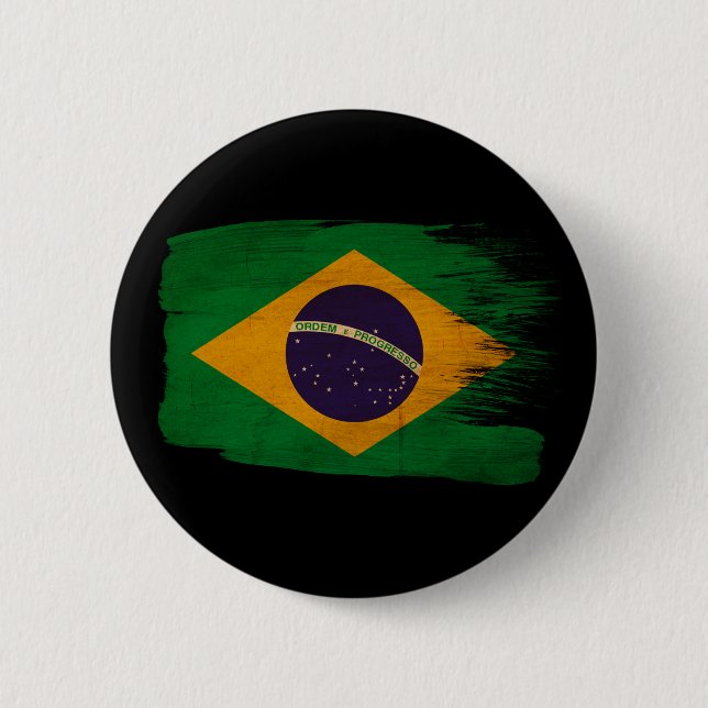 Brazil Flag 2 Inch Round Button (Front)