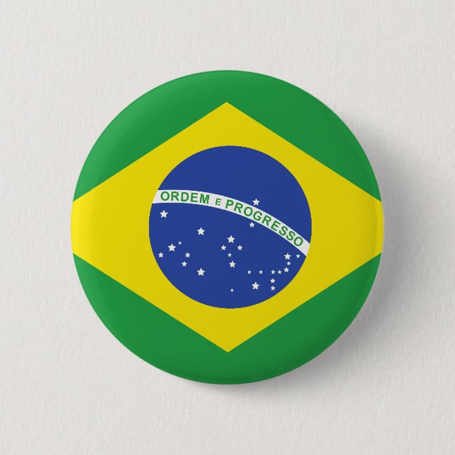 Brazil Flag 2 Inch Round Button (Front)