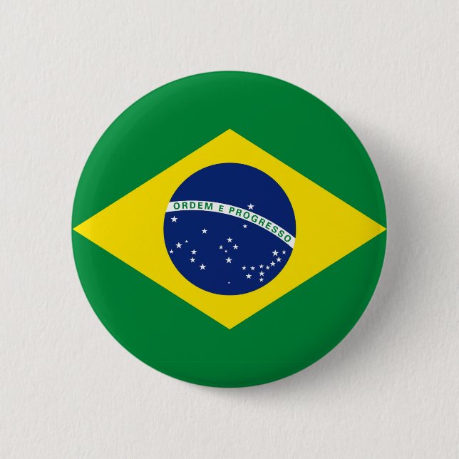 Brazil Flag 2 Inch Round Button (Front)
