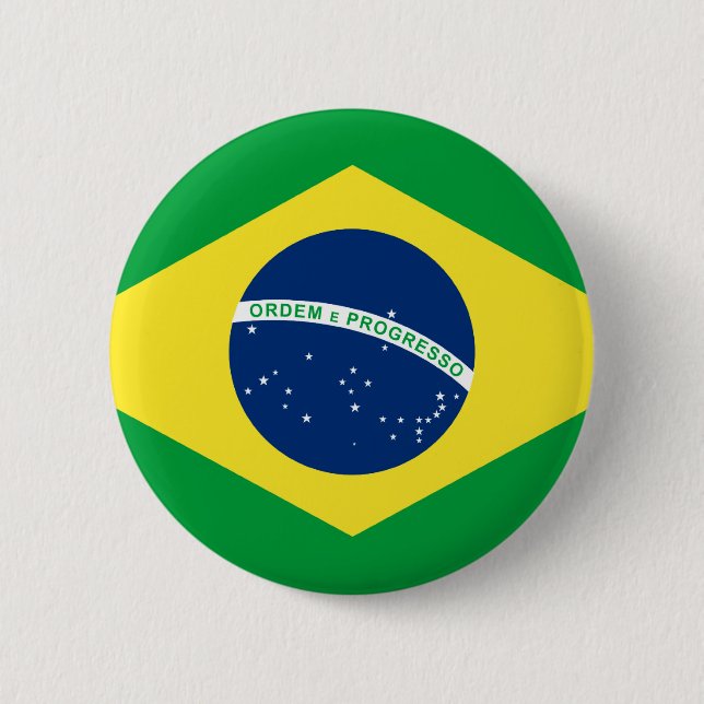 brazil flag 2 inch round button (Front)