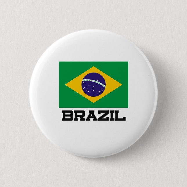 Brazil Flag 2 Inch Round Button (Front)