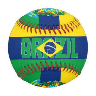 Brazil Flag and Coat of Arms Patriotic Baseball