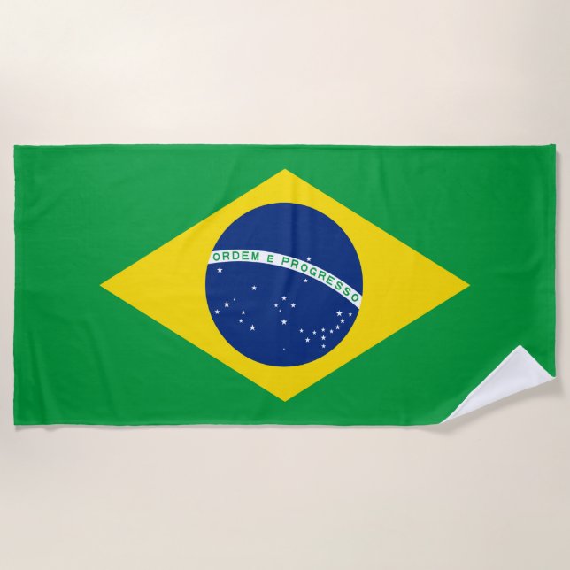 Brazil flag Beach Towel (Front)