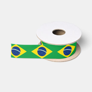 Brazil Flag Brazillian Flag Brazil Fan Pride Ordem Satin Ribbon