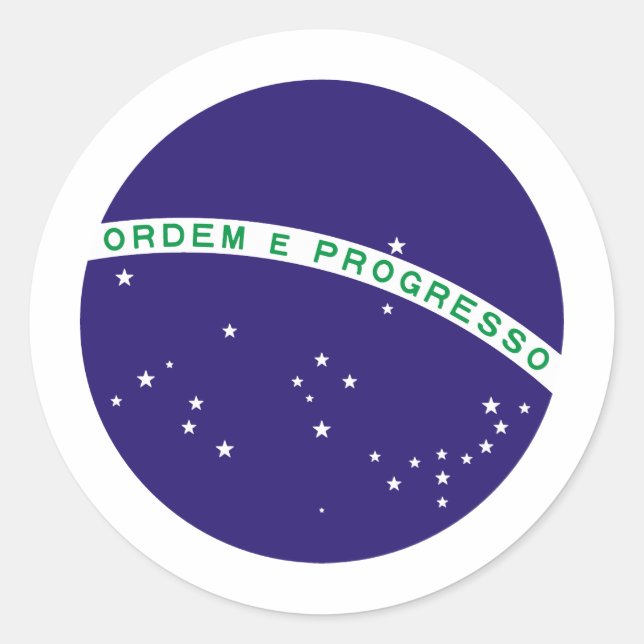 Brazil Flag Centre Orb Classic Round Sticker (Front)
