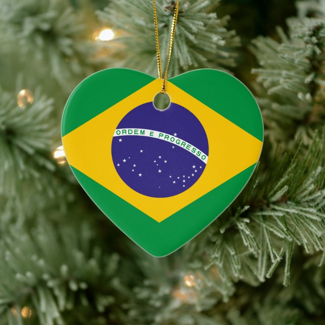Brazil Flag Ceramic Ornament (Tree)