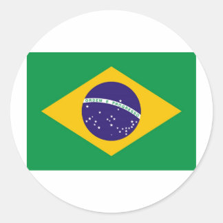 Brazil Flag Classic Round Sticker