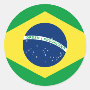 brazil flag classic round sticker