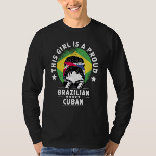 Brazil Flag Cuba Grown Women Girl Citizen Pride T-Shirt
