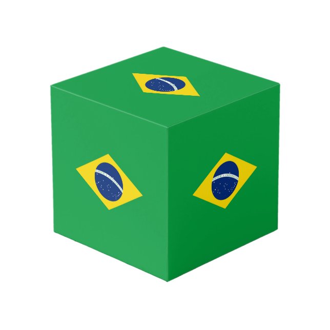 Brazil flag cube (Front Angled)