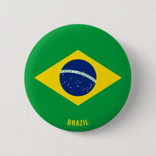 Brazil Flag Cute Patriotic 2 Inch Round Button