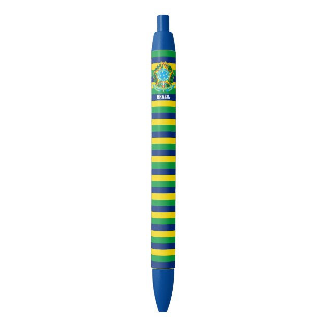 Brazil Flag Cute Patriotic  Black Ink Pen (Front Vertical)