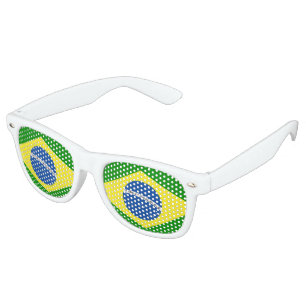 Brazil Flag Design Retro Sunglasses