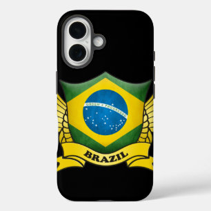 Brazil Flag Emblem iPhone 16 Case
