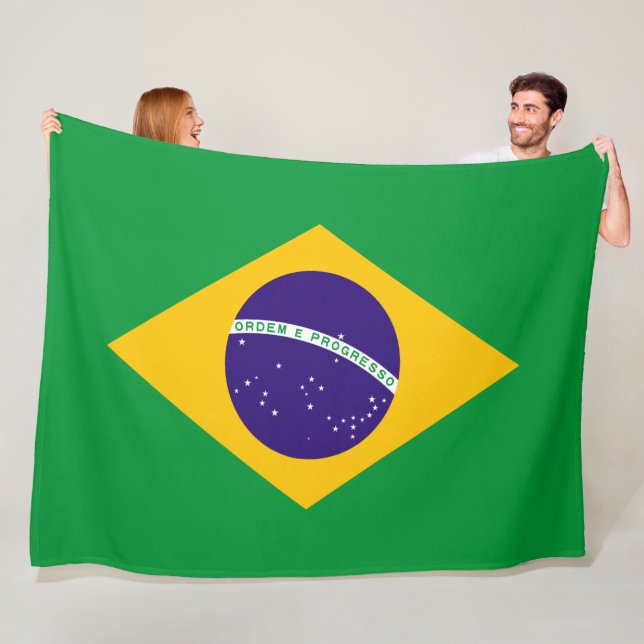 Brazil Flag Fleece Blanket (In Situ)