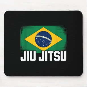 Brazil Flag For Brazilian Jiu Jitsu Lovers And BJJ Mouse Pad