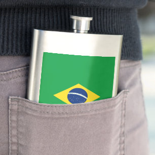 Brazil flag hip flask