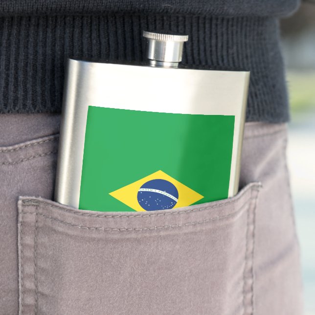 Brazil flag hip flask (In Situ)