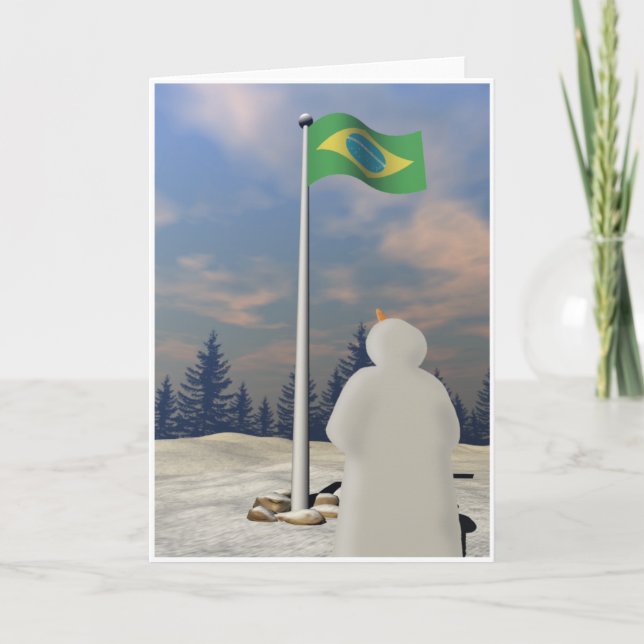 Brazil Flag Holiday Card (Front)